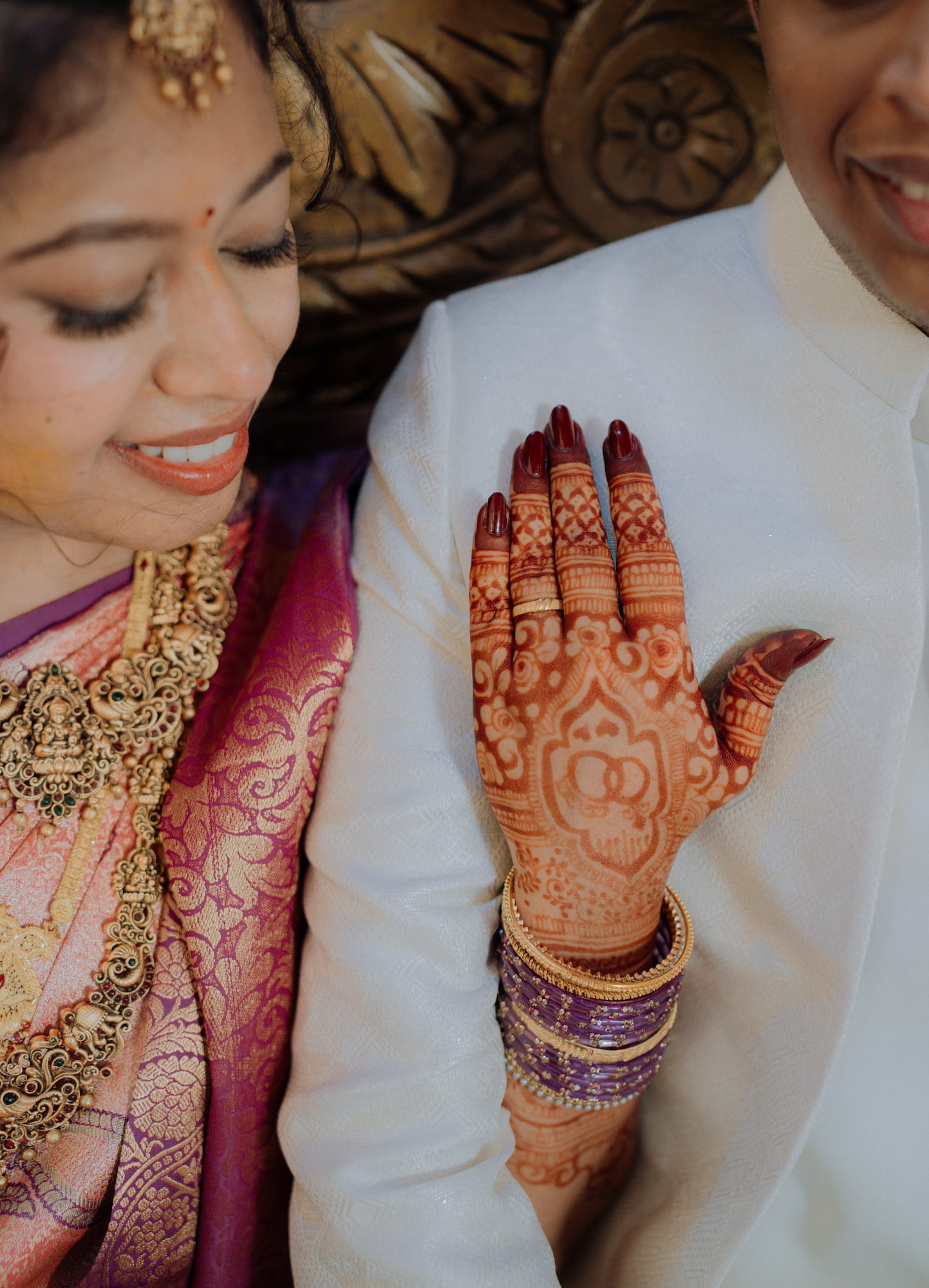Couple at their engagement ceremony, photographed by SM Photography